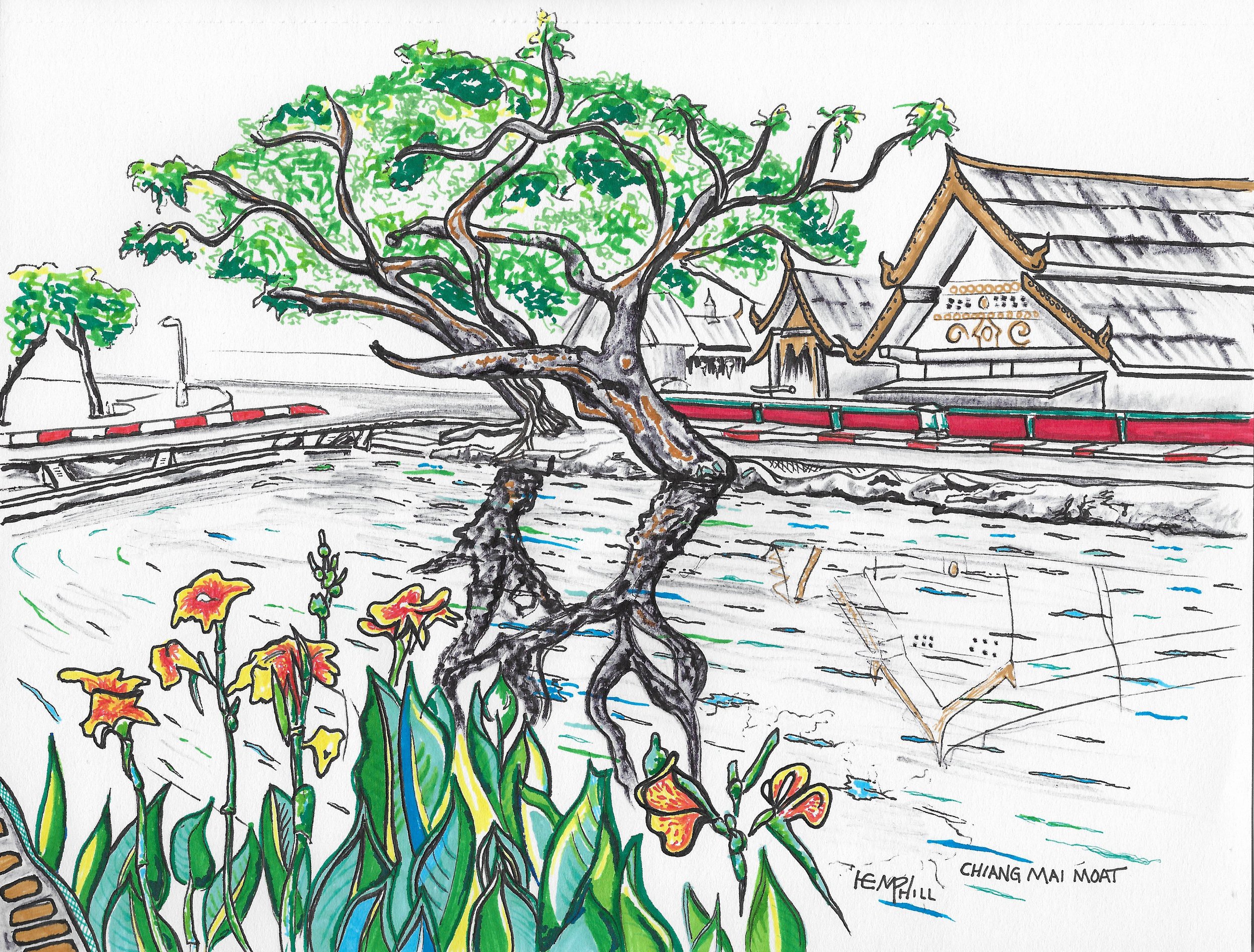 Chiang Mai moat - Moat Smoke daily walkabout