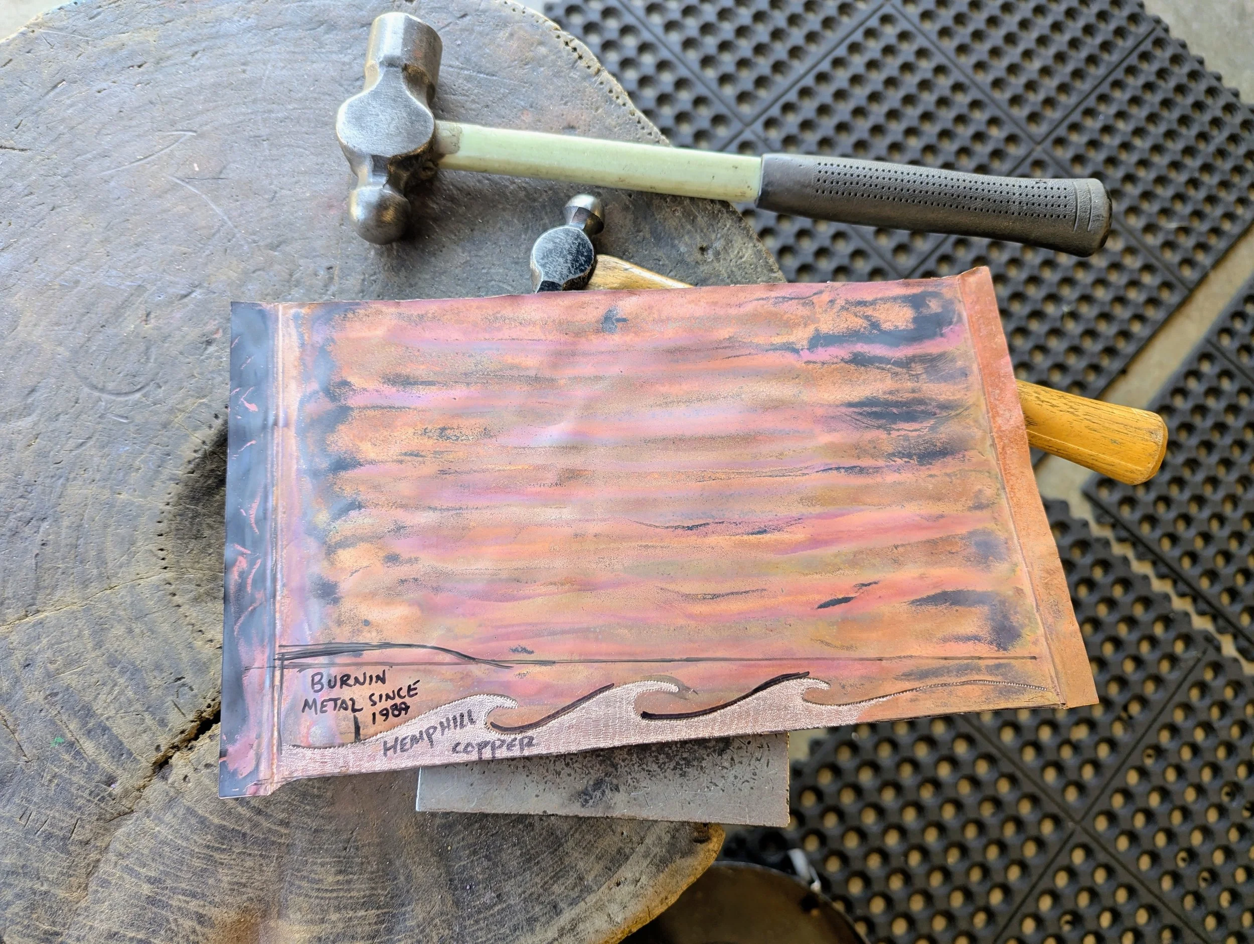 Big hammers, small hammers. Hammer this to get the job done. All done by hand