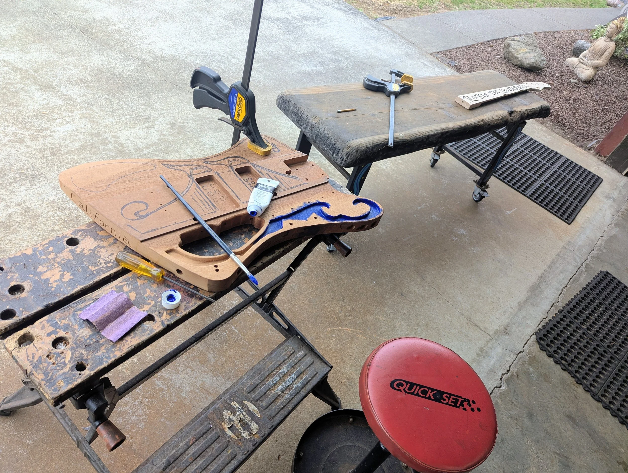Router work done, time to throw some paint a bit. Work continues onward day after day