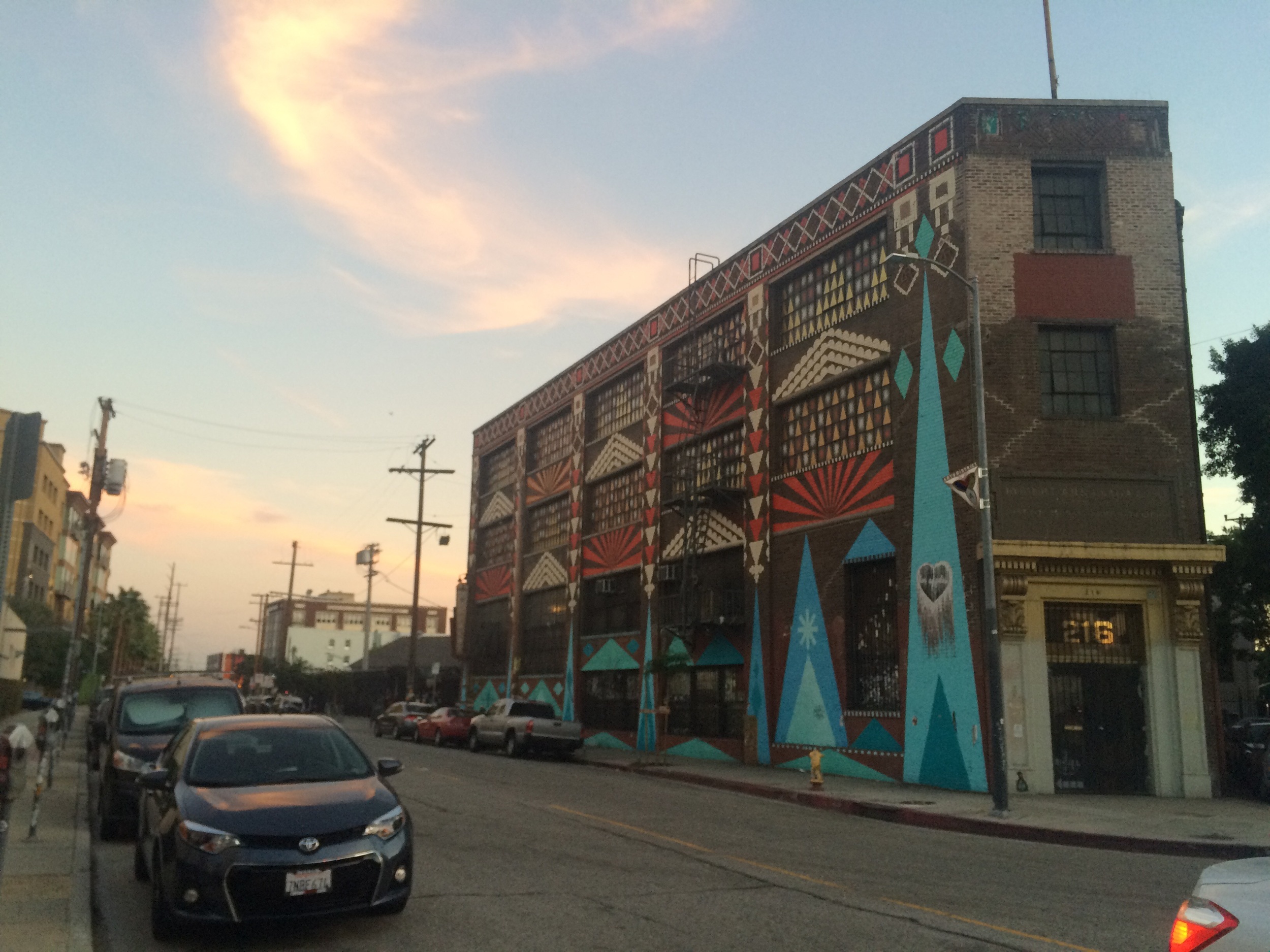 2nd &amp; Alameda. Building mural by Shrineon.  