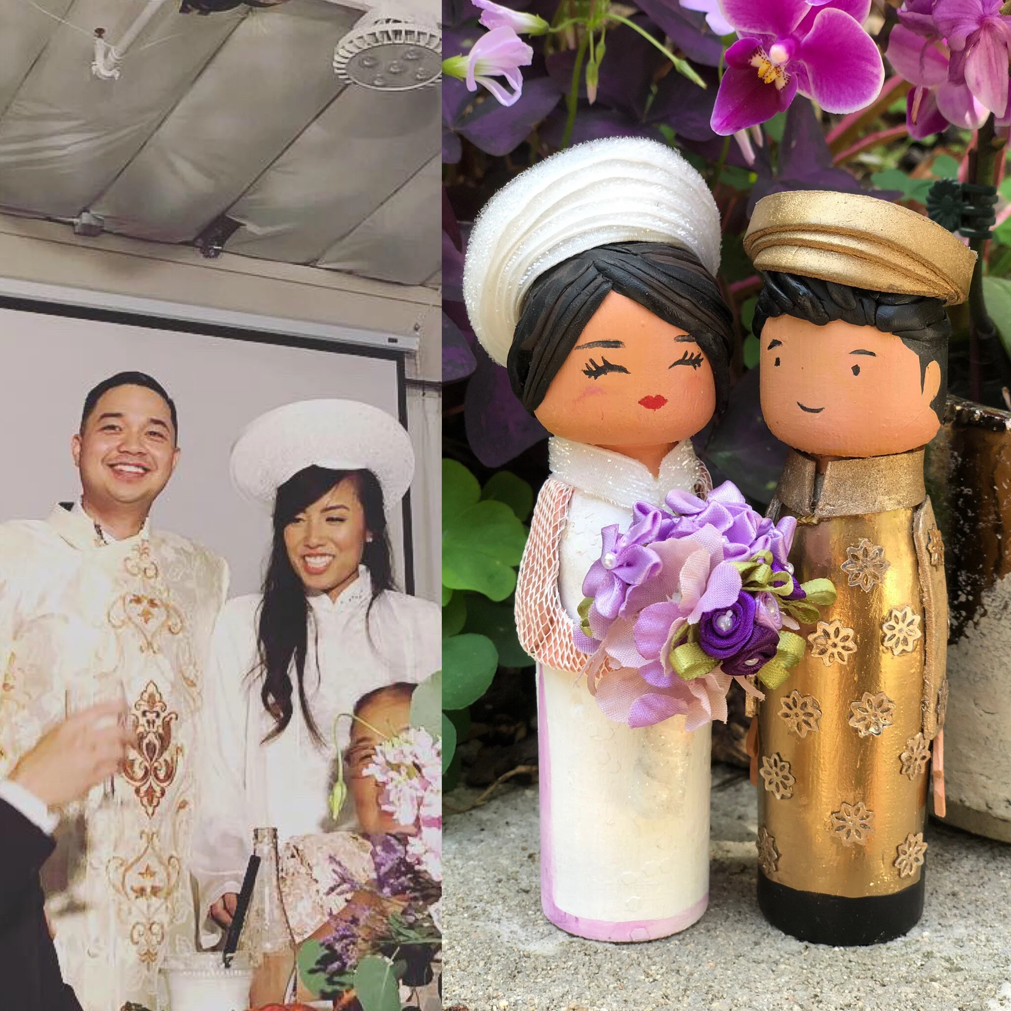 Personalized Wooden Wedding Cake Topper
