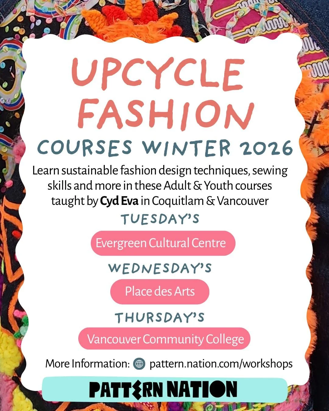 ♻️✨ Upcycle Fashion Courses &mdash; Winter 2026! ✨♻️
Join @cydeva for a season of sustainable fashion, creativity, and hands-on design! Learn sewing skills, upcycling techniques, and how to transform textiles into unique, wearable art in these Adult 
