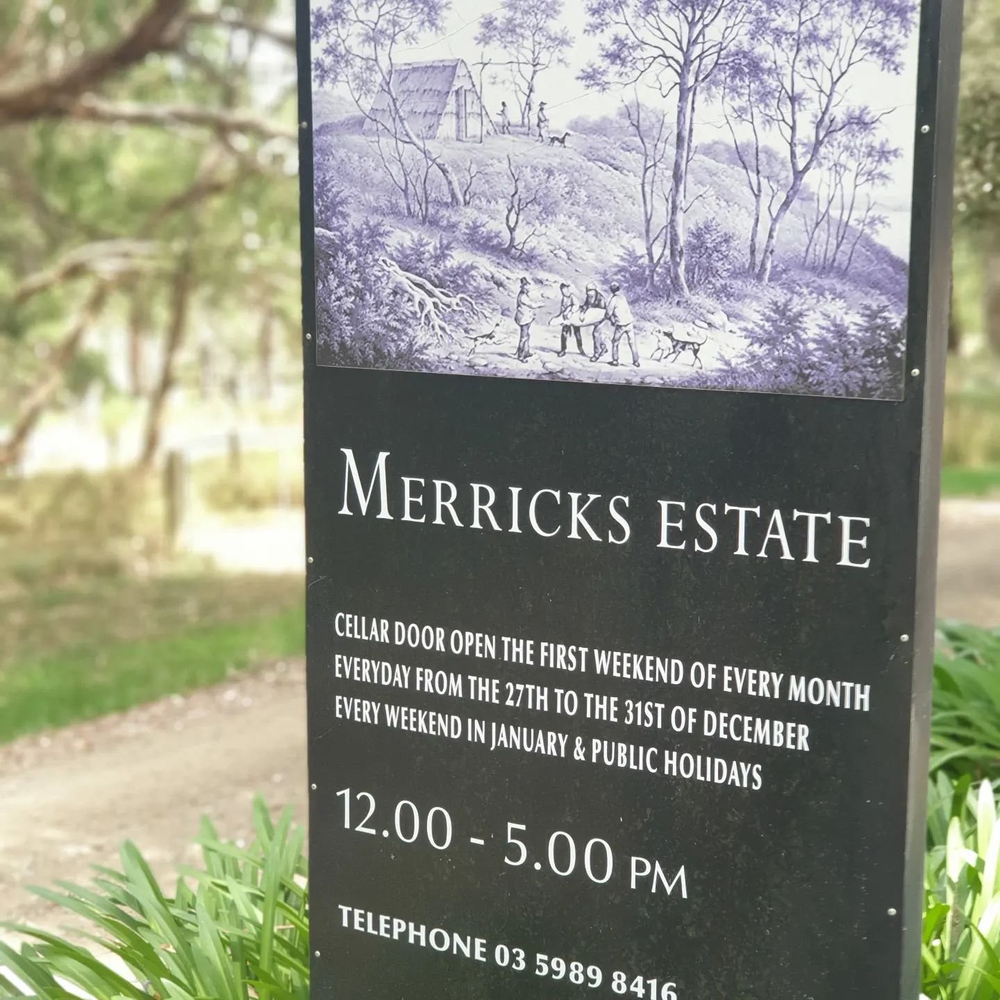 Open the first weekend every month. Take the gorgeous drive to MERRICKS ESTATE.