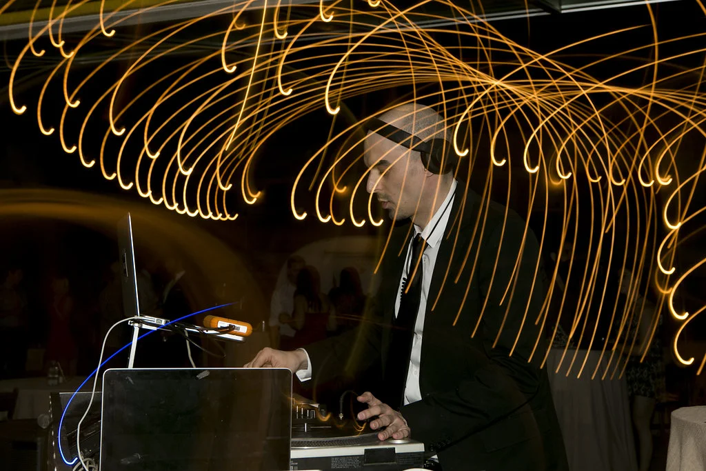Antoine DJing a set at our wedding last March at the Ace Hotel & Swim Club in Palm Springs, CA. Photo by Kara Mercer.