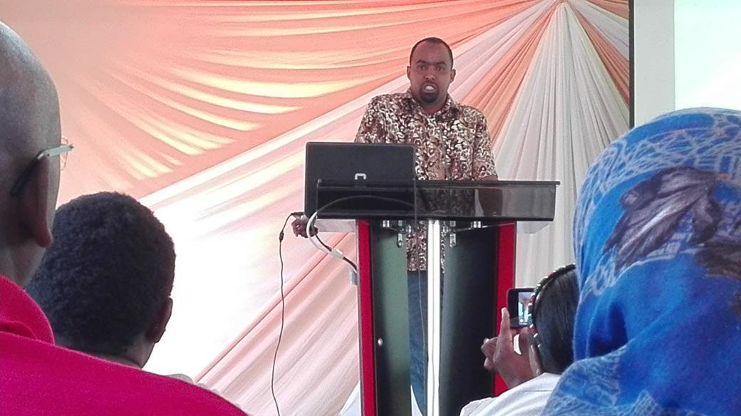 Mr. Omar Nasteh, Chaiperson Kenya Anti-FGM Youth Network giving his welcome remarks
