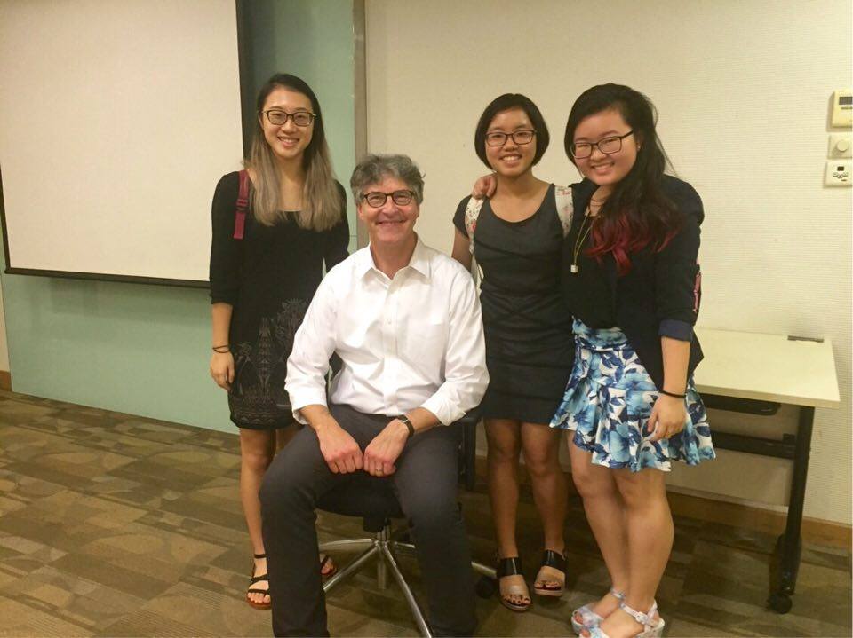 Michael Kaufman with Ashley and friends in Singapore [Credit: Youth For Change}