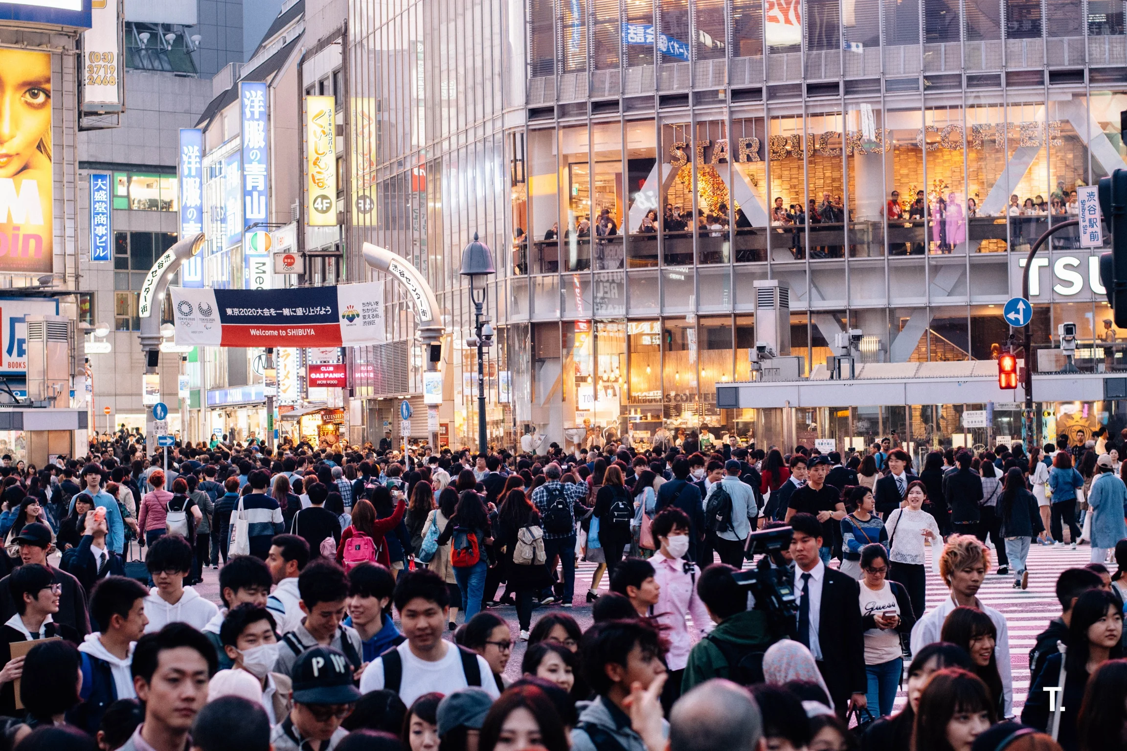 Shibuya Station Crossing. We were staying at hotel close to the station and was great having to experience this everyday while staying in Shibuya. Approximately 250,000 people cross here a day! 