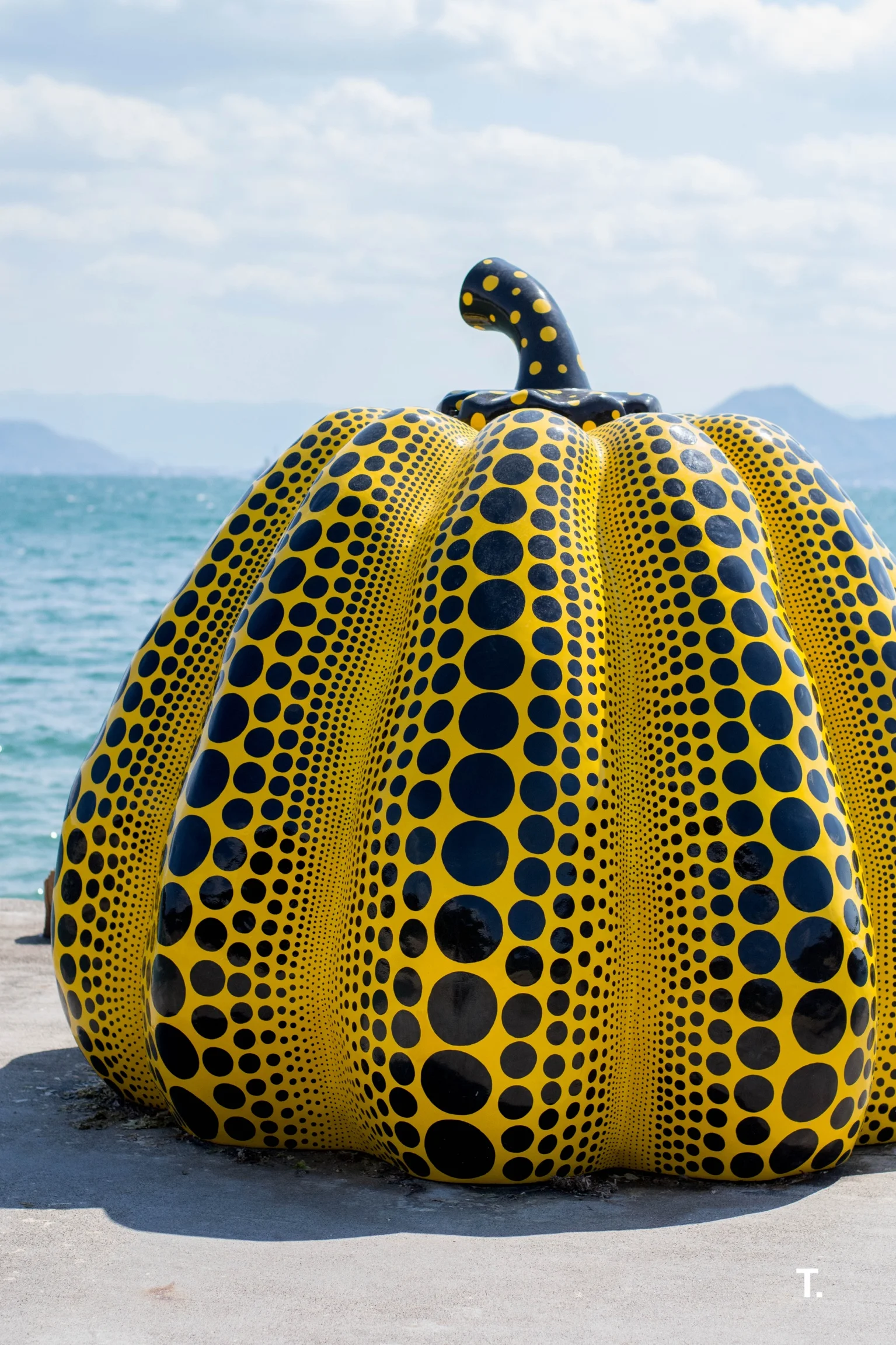 Yayoi Kusama's Yellow Pumpkin on Naoshima 