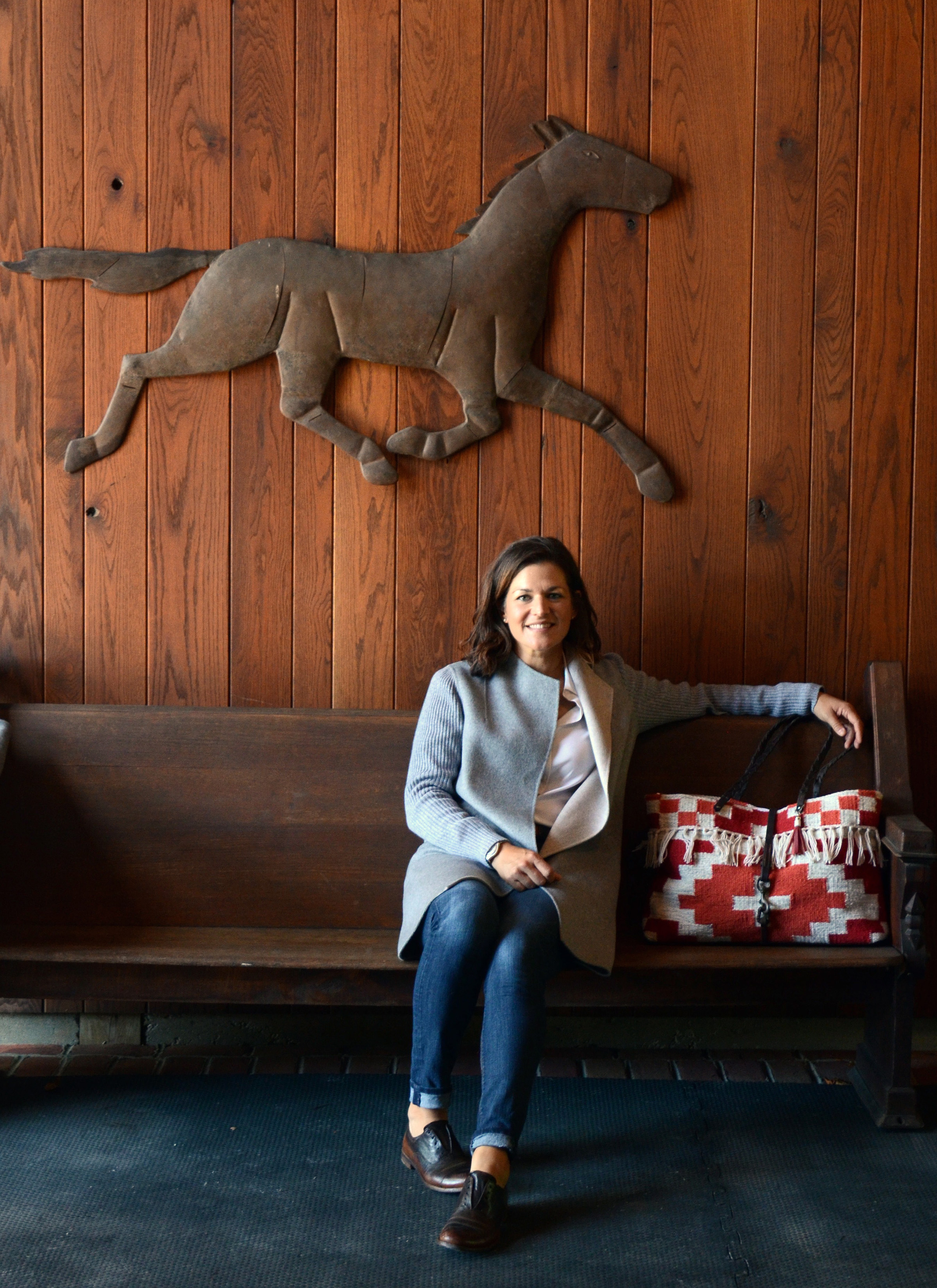 janie and red tote on bench2.jpg