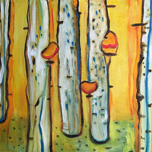 13. Birches with Birds , 2016 (50 x 50 cm) 