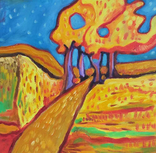 - SOLD - 17. Fire Tree , 2016 (30 x 30 x 3.8cm) 