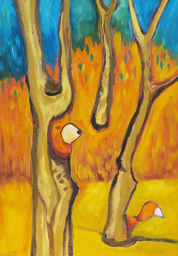 - SOLD - 22. Fox Hunt 2016, (20 x 30 x 3.8cm)