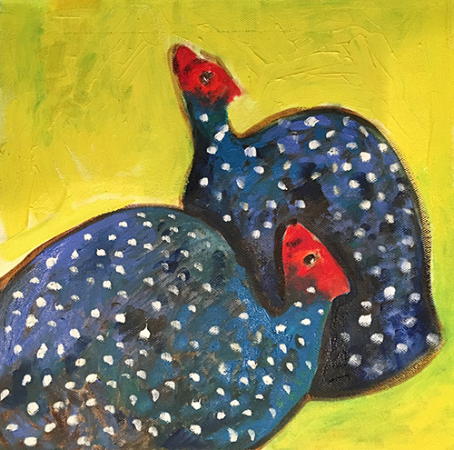 - SOLD - 26. Patryse (Guinea Fowl) 2016 (30 x 30 x 3.8cm) 