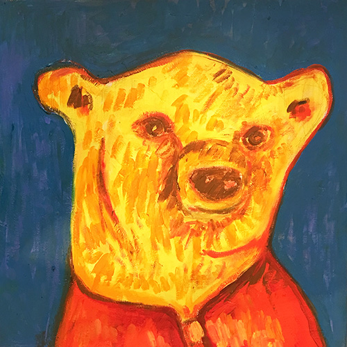 - SOLD - 27. Blue Bear , 2016 (30 x 30 x 3.8cm) 