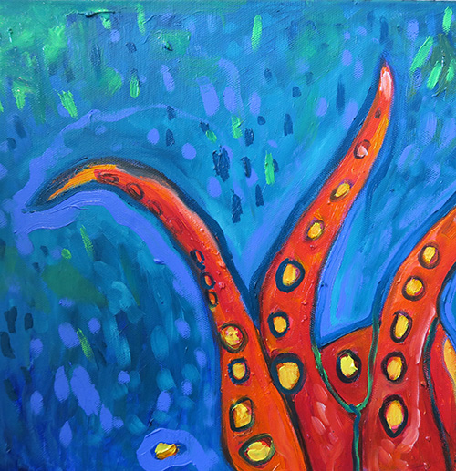 35. Squid Finders , 2016 (30 x 30 x 3.8cm) 