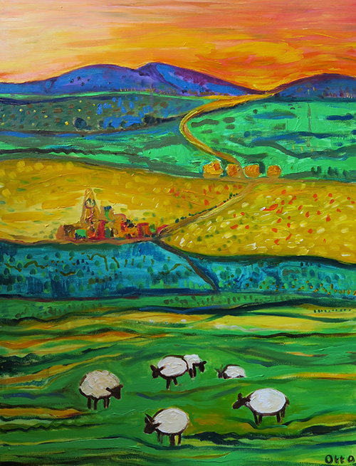  37. Rolling Hills , 2016 (40 x 80 x 3.8cm) 