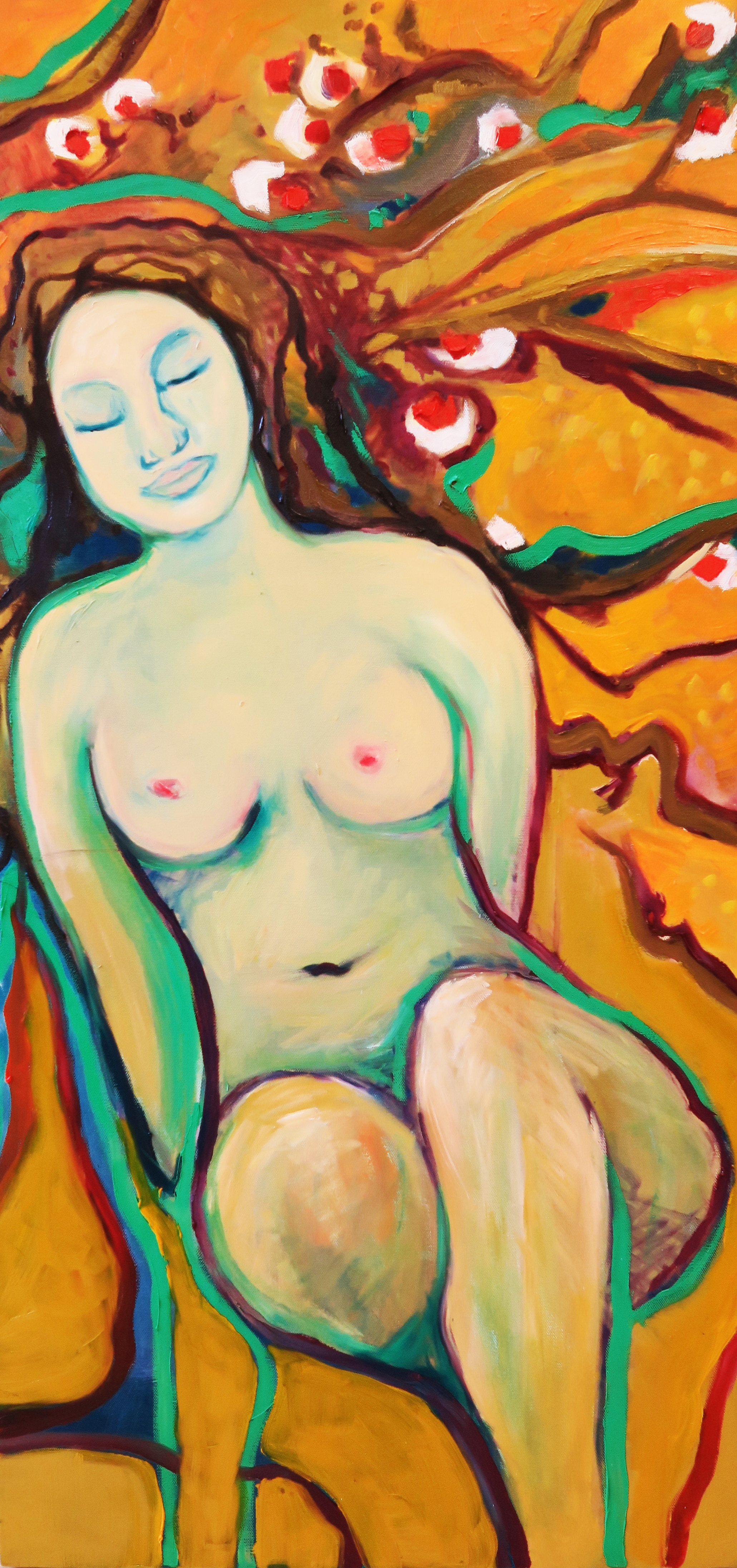 - SOLD - 47. Tangerine , 2015 (50 x 100 x 3.8cm) 