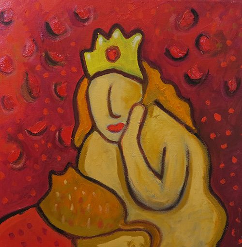- SOLD - 51. Cat Queen , 2016 (30 x 30 x 3.8cm) 