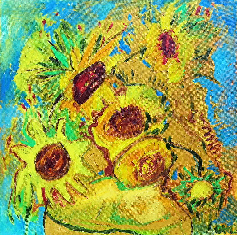 66. Sunflowers , 2016 (40 x 40 x 2cm) 