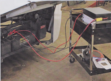 The Duo 12/24 Combination Charger in situ at Rob's workshop.