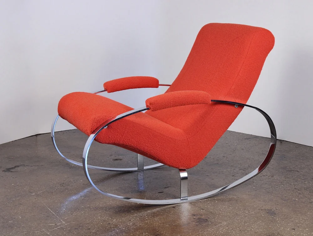 Mid-Century Chrome Rocking Chair