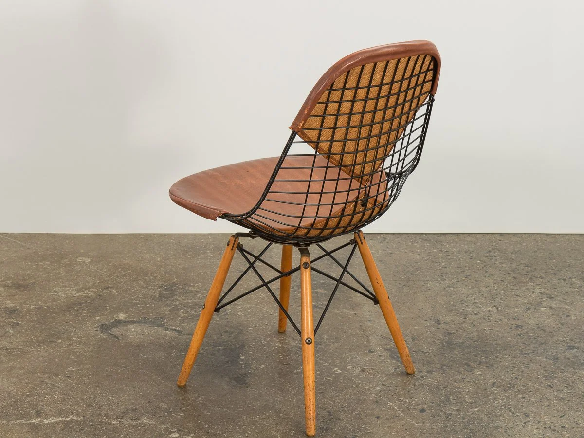 Original Eames PKW2 Wire Chair on Dowel Swivel Base — OAM