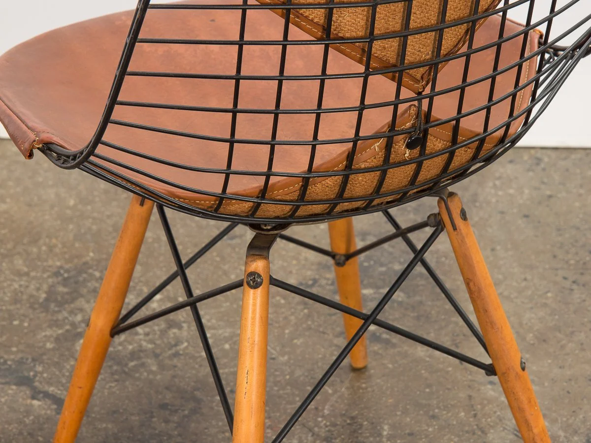 Original Eames PKW2 Wire Chair on Dowel Swivel Base — OAM