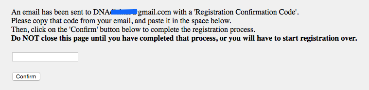 GEDmatch registration code