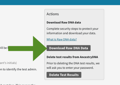 AncestryDNA raw data download step 4