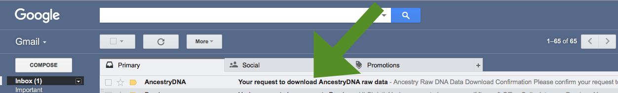 AncestryDNA raw data download email