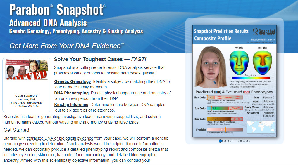 Genetic Genealogy - Parabon® Snapshot® DNA Analysis Service