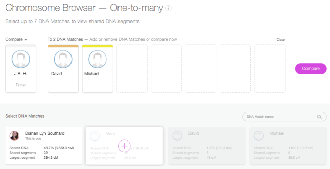 MyHeritage chromosome browser one to many menu.png