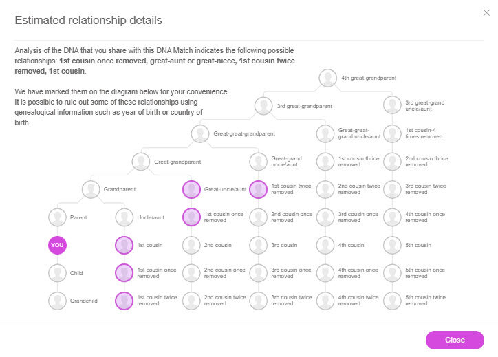 Dna Cousin Relationship Chart