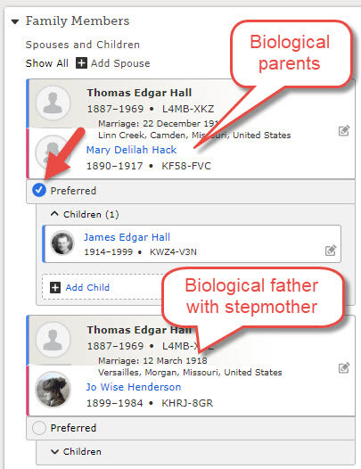 FamilySearch family tree biological parents preferred.jpg