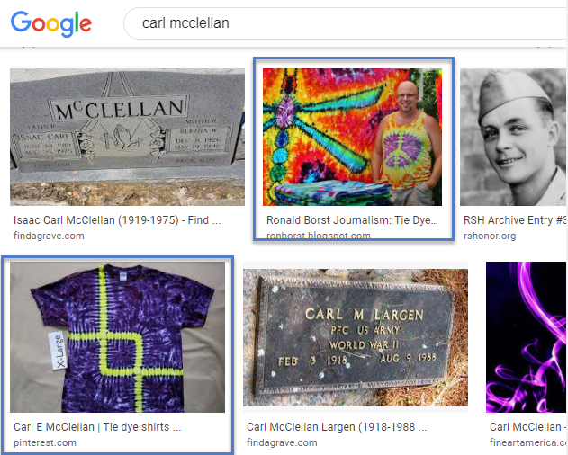 Carl McClellan google living relatives.png