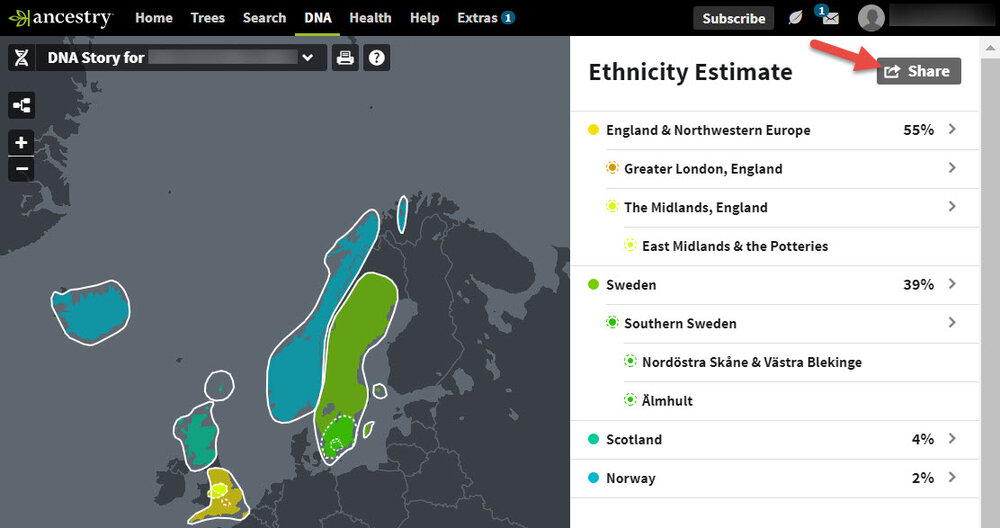 AncestryDNA share test results ethnicity match list 3.jpg