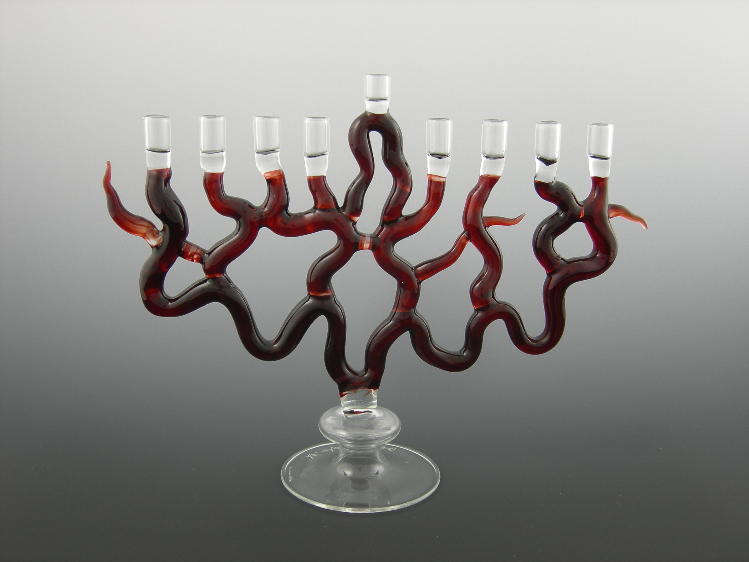 Ruby Red Abstract Tree Menorah