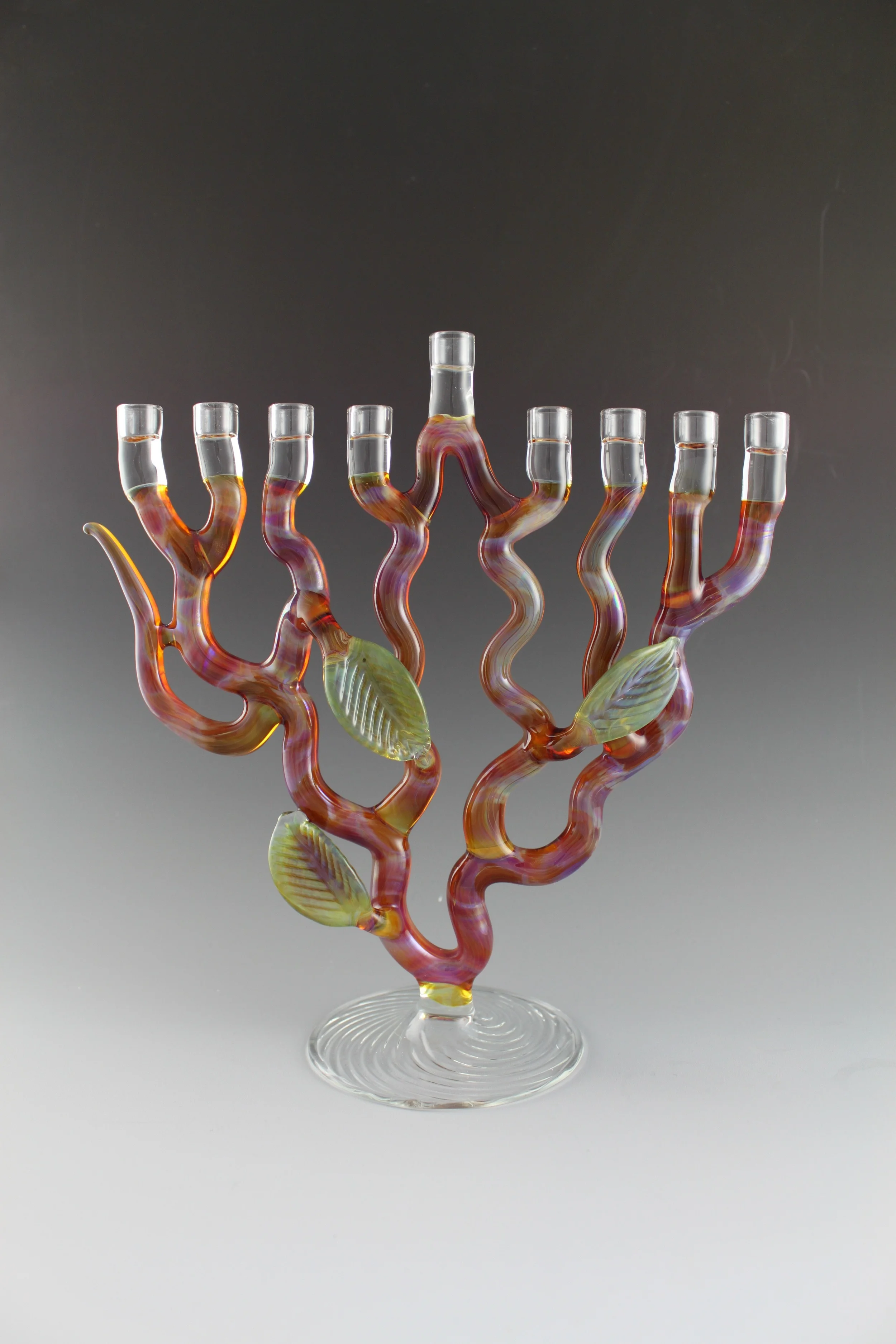 Amber Tree Menorah with Leaves, 2013