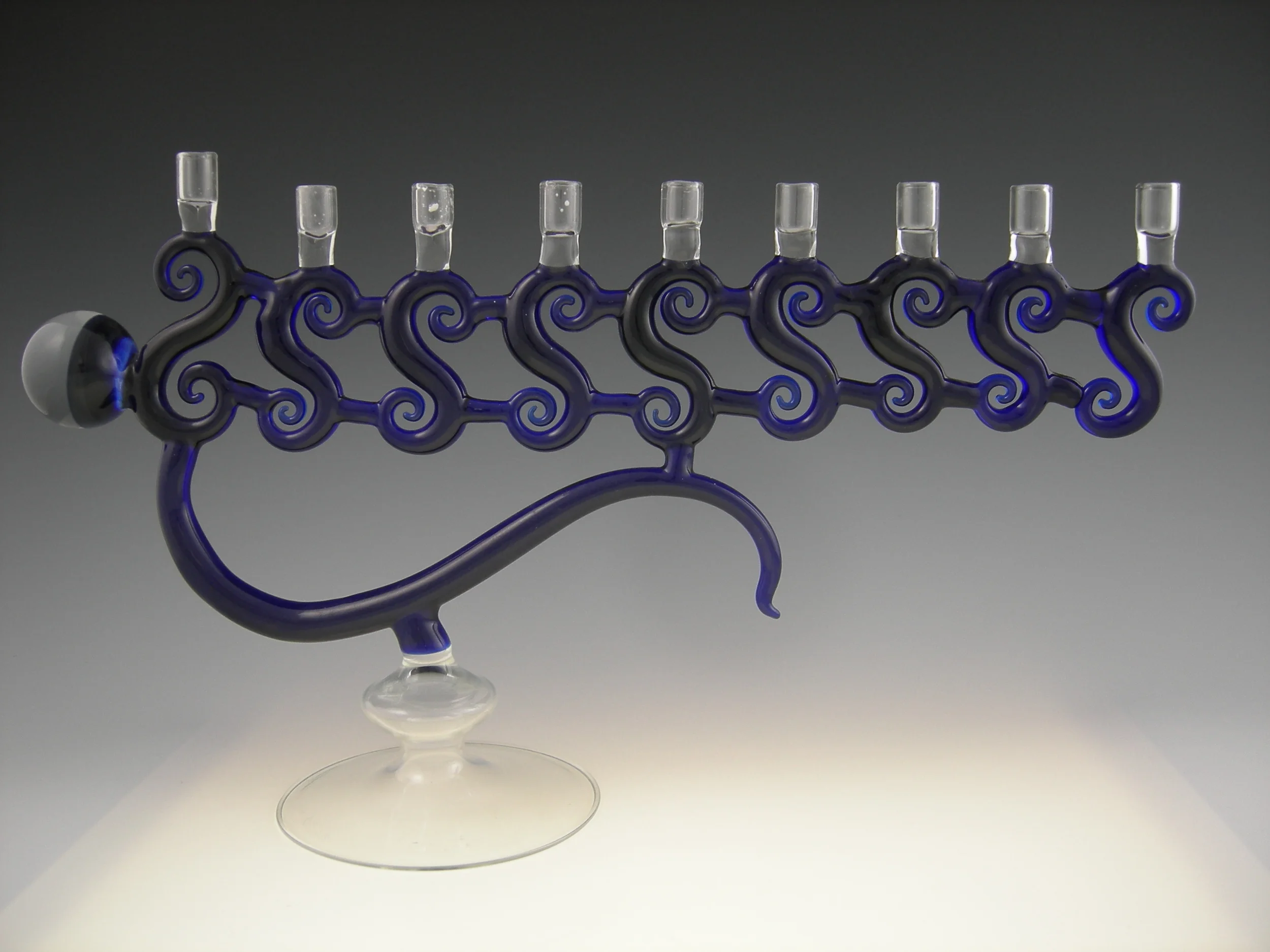 Cobalt Blue Menorah