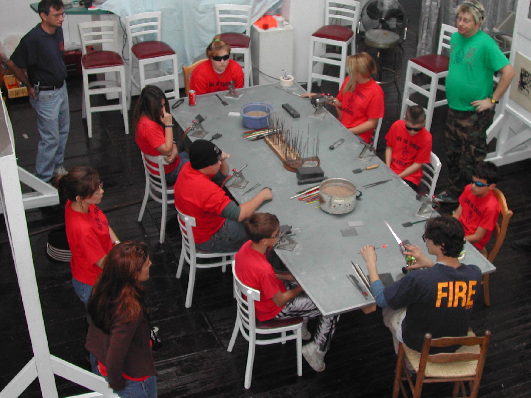 That's me with the "FIRE" shirt on, at New Orleans Glassworks circa. 2001