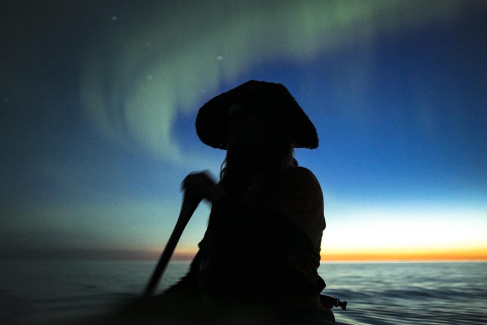  July 2, 2017. 

Having spent Canada Day windbound in a swamp low on food supplies,Mike Ranta takes advantage of a rare calm spell on Cedar Lake, Manitoba, and paddles under the aurora borealis to account for lost time.


In 2014, Mike Ranta became t