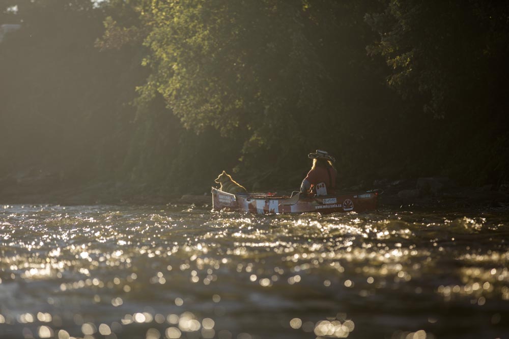 Mike Ranta and Spitzii solo canoed twice, in 2014 and 2016, from the Pacific Ocean at Vancouver, BC, to the Atlantic Ocean on Canada's East coast. The trips spanned 214 days and 200 days, making Ranta the first person in history to connect the coasts by canoe in a single season. Photo/ David Jackson