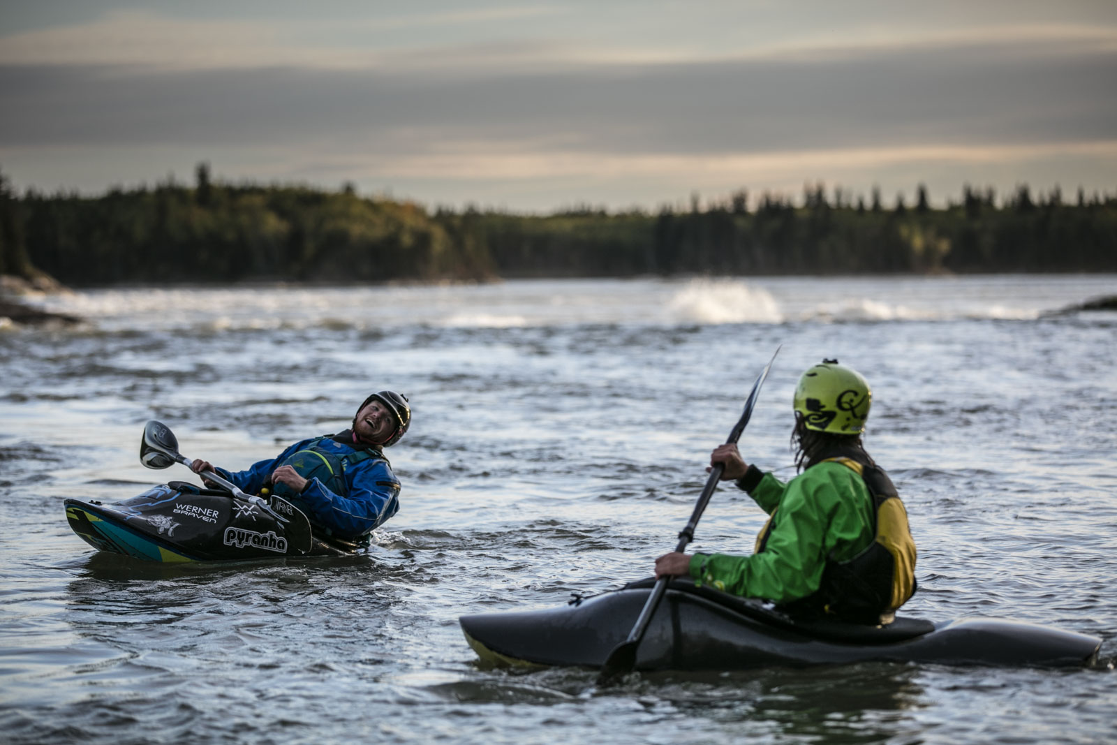  Ben Marr surfs Dream Wave at bladder falls during sunrise on the Nelson River , Manitoba.,Thursday September 15, 2016.    Photo/David Jackson 