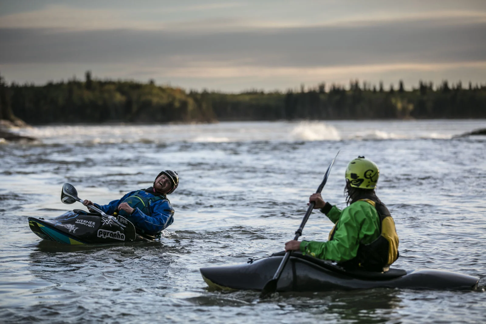 Ben Marr surfs Dream Wave at bladder falls during sunrise on the Nelson River , Manitoba.,Thursday September 15, 2016. Photo/David Jackson