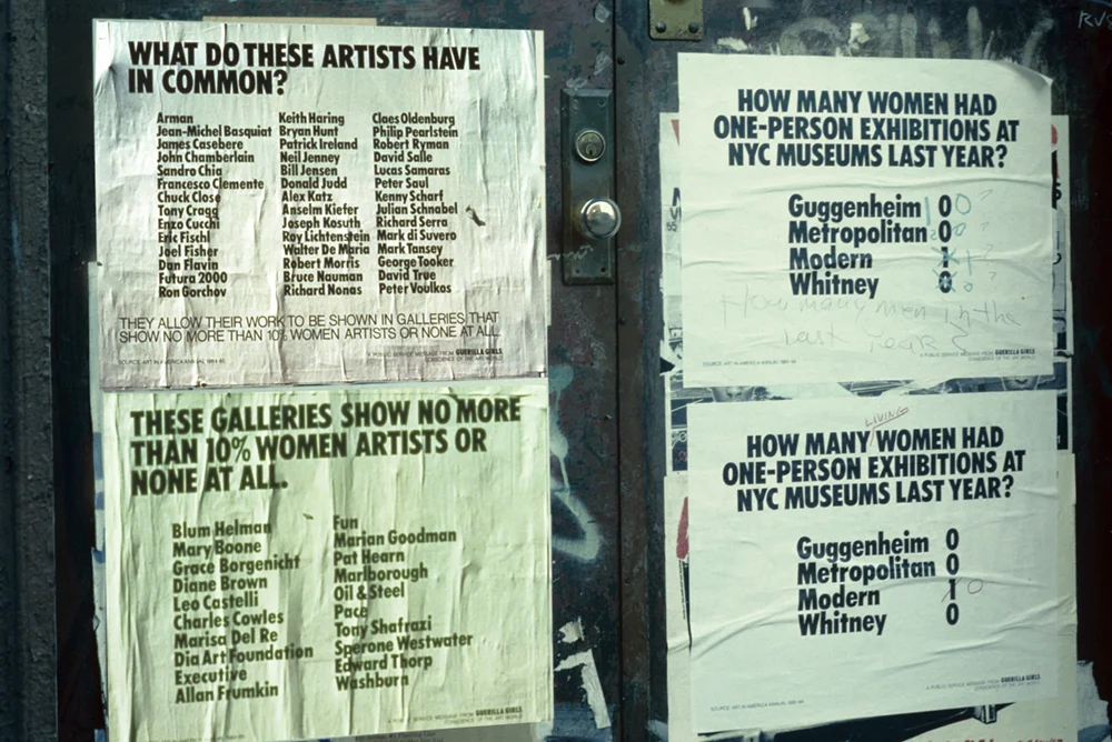 GUERRILLA GIRLS' FIRST POSTERS ON NYC STREETS