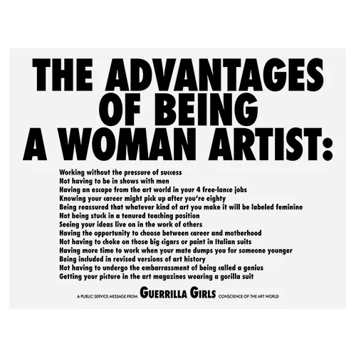 Poster: The Advantages of Being A Woman Artist, 1988