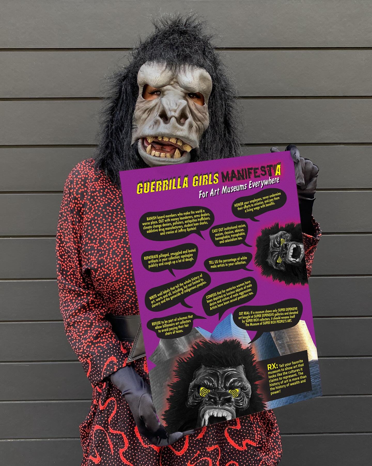 This is not the Guerrilla Girls Manifesto It&rsquo;s our ManifestA - and a message to museums everywhere!

Get a free poster download @wepresent !!

#guerrillagirls 
#wepresent