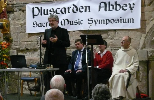 Composer James MacMillan answering questions from the audience.