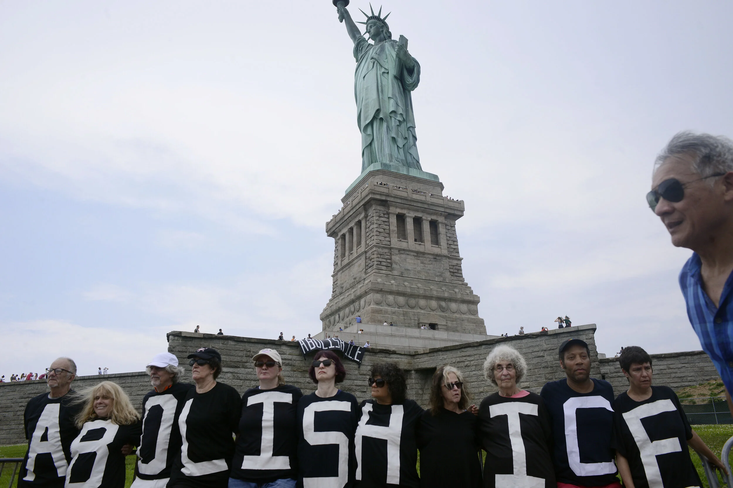 Rise and Resist #Abolishice at Statue of Liberty 4th of July, 2018