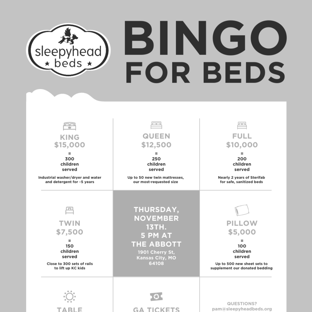 Bingo & Boulevard Fundraiser for Sleepyhead Beds